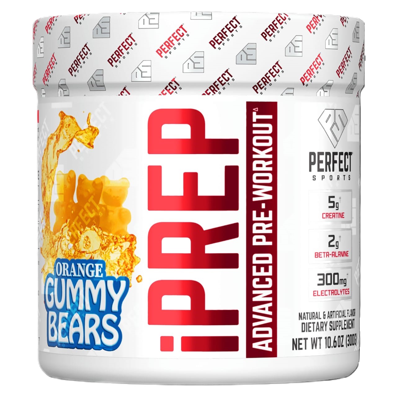 Iprep Orange Gummy Bears - Pre Workout + Creatine + Electrolytes (30 Servings) 300G